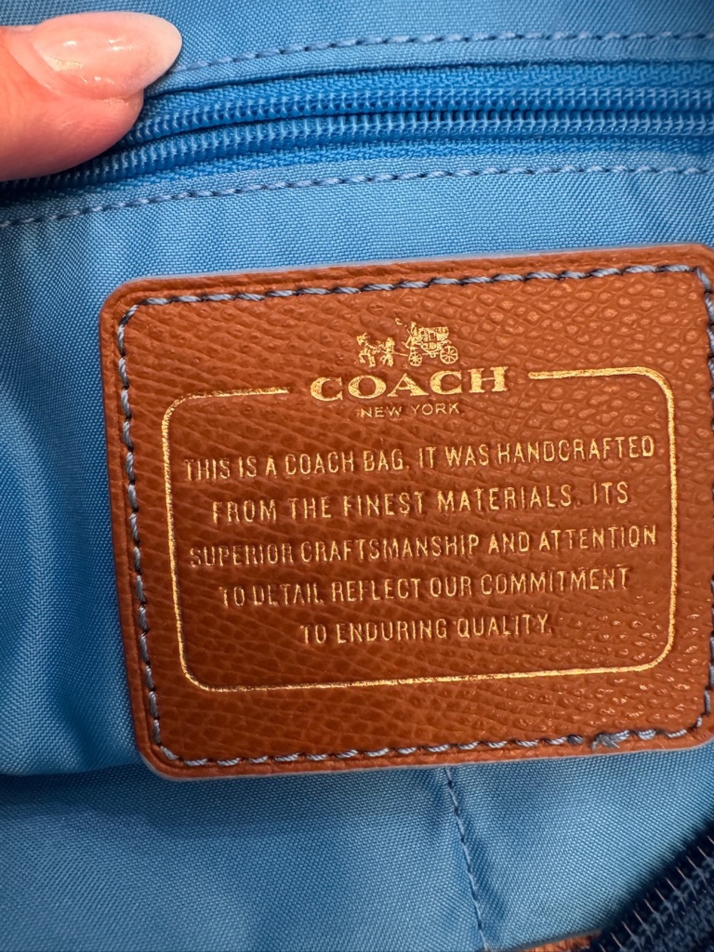 Coach Sawyer Bright Mineral Blue Canvas Crossbody Bag Brass Turn Lock - Picture 9 of 11